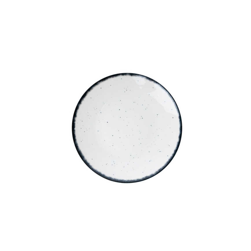 Set veselă 24 piese, din porțelan, alb/negru