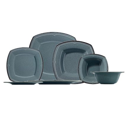 Set veselă 24 piese din porțelan, albastru