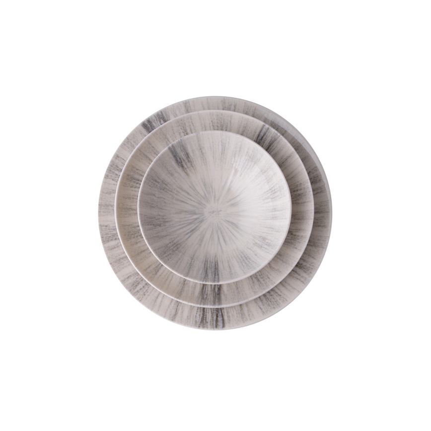 Set veselă 24 piese din porțelan, gri