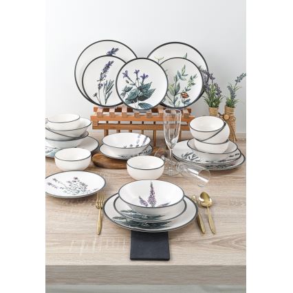 Set veselă 24 piese multicolor/ceramică