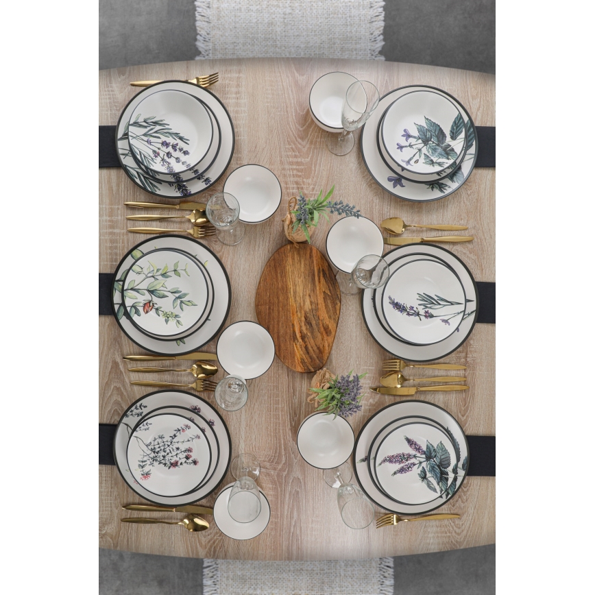 Set veselă 24 piese multicolor/ceramică