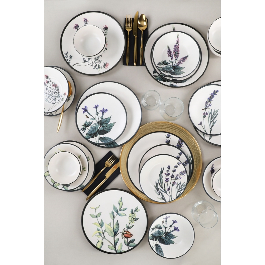 Set veselă 24 piese multicolor/ceramică