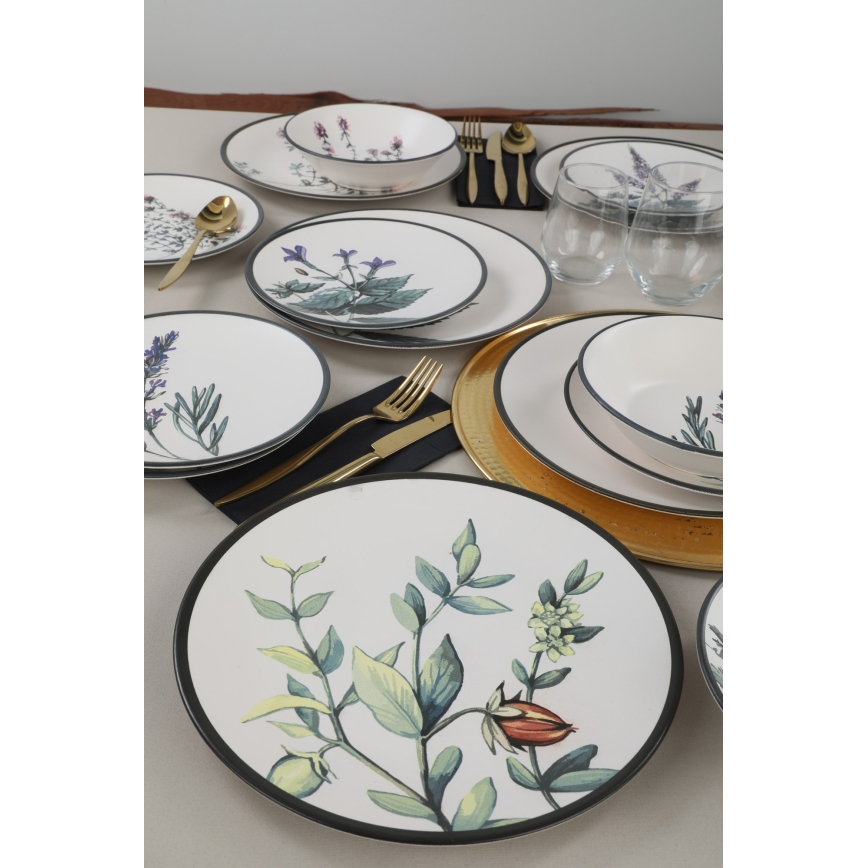 Set veselă 24 piese multicolor/ceramică