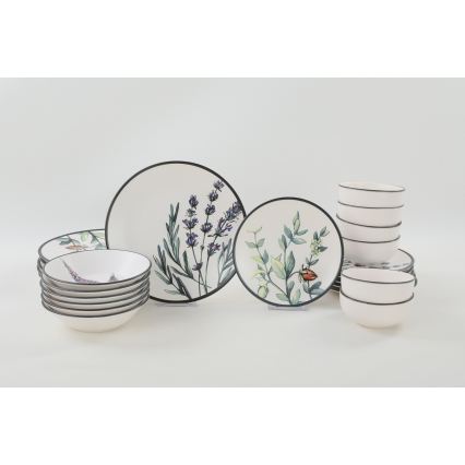 Set veselă 24 piese multicolor/ceramică