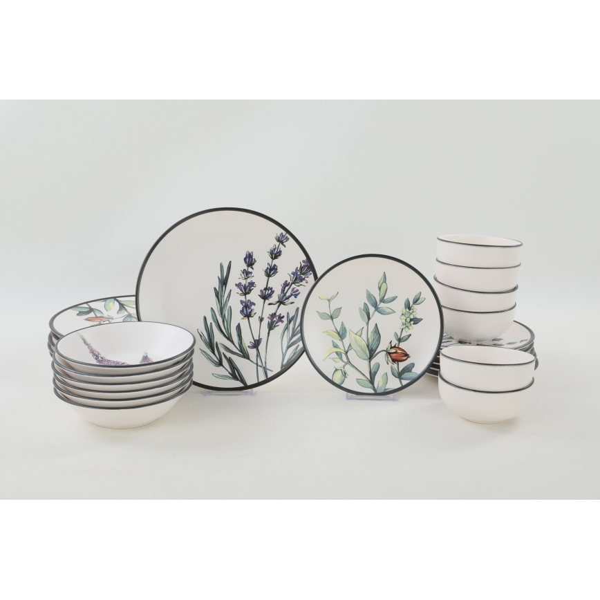 Set veselă 24 piese multicolor/ceramică
