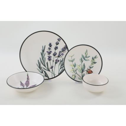 Set veselă 24 piese multicolor/ceramică