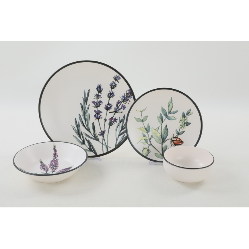Set veselă 24 piese multicolor/ceramică