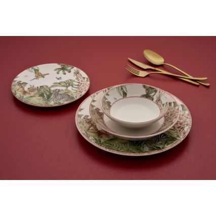 Set veselă 24 piese multicolor/ceramică