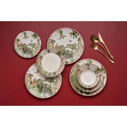 Set veselă 24 piese multicolor/ceramică