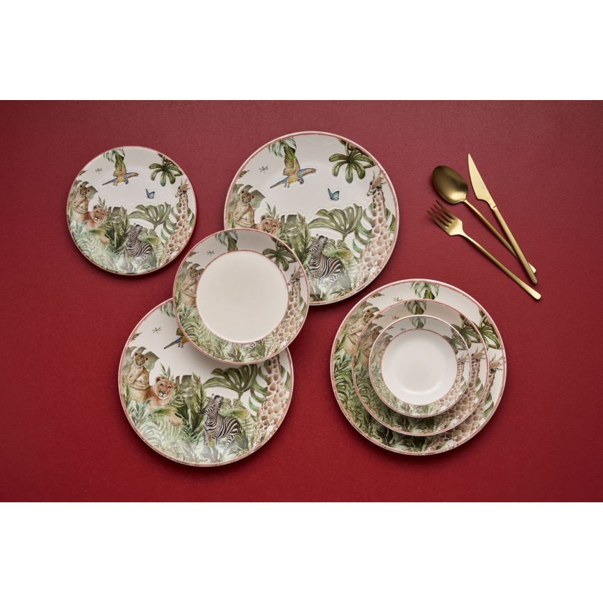 Set veselă 24 piese multicolor/ceramică