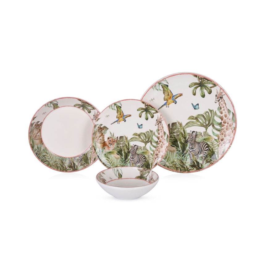 Set veselă 24 piese multicolor/ceramică