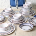 Set veselă 24 piese, multicolor, din ceramică stoneware