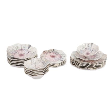 Set veselă 24 piese multicolor/porțelan
