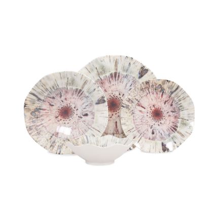 Set veselă 24 piese multicolor/porțelan