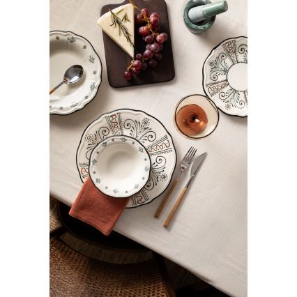 Set veselă 24 piese, multicolor, porțelan