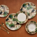 Set veselă 24 piese multicoloră/ceramică