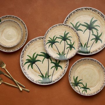 Set veselă, 24 piese, multicoloră/ceramică