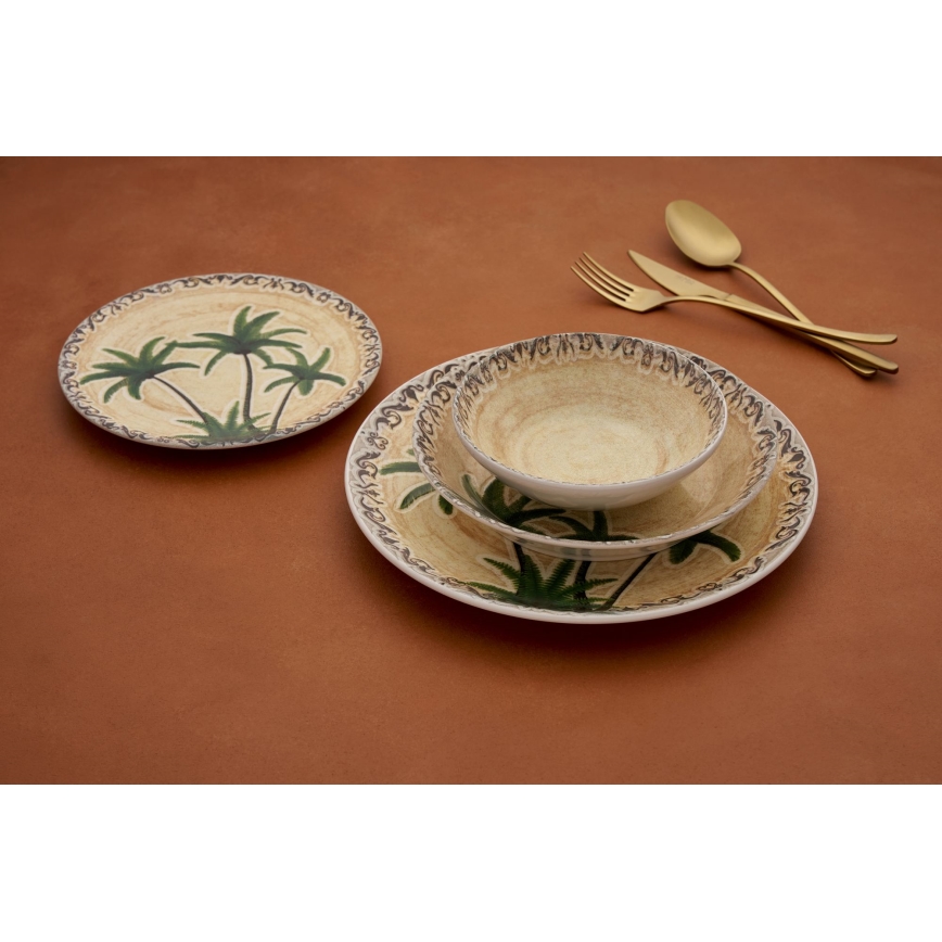 Set veselă, 24 piese, multicoloră/ceramică