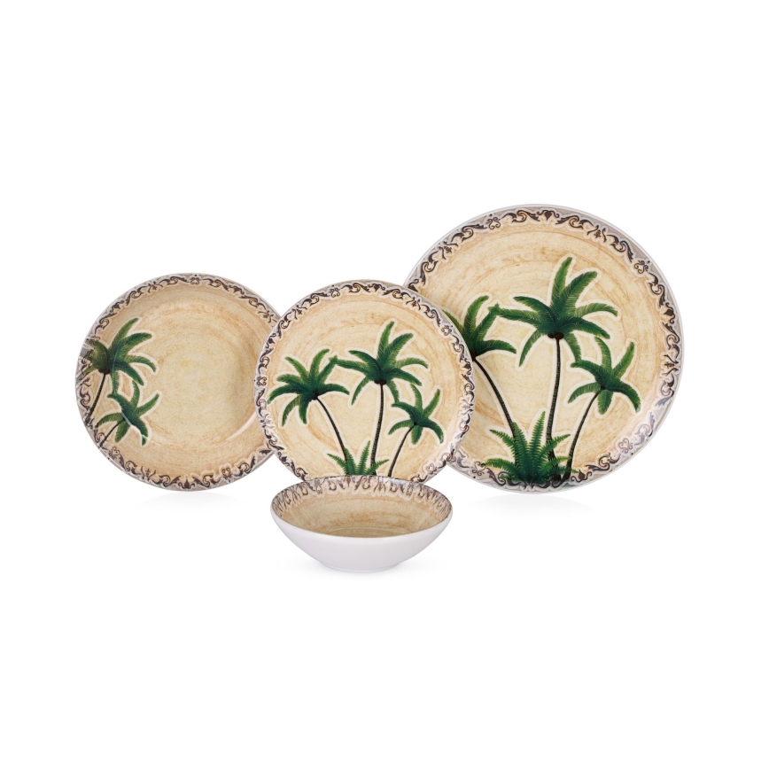 Set veselă, 24 piese, multicoloră/ceramică