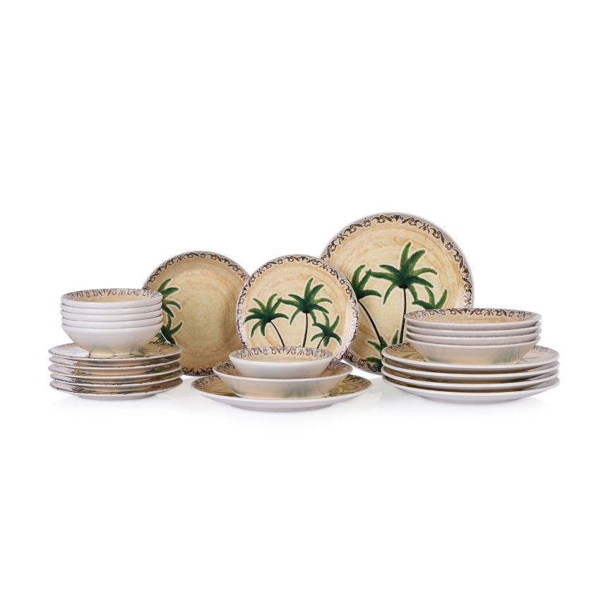 Set veselă, 24 piese, multicoloră/ceramică