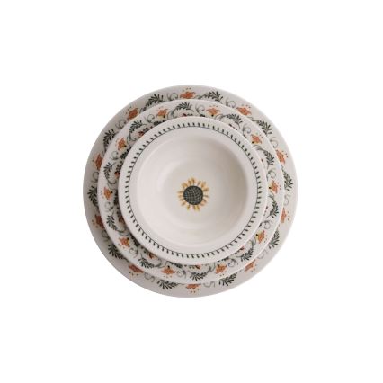 Set veselă 24 piese multicolore/porțelan