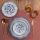 Set veselă, 24 piese, porțelan, albastru