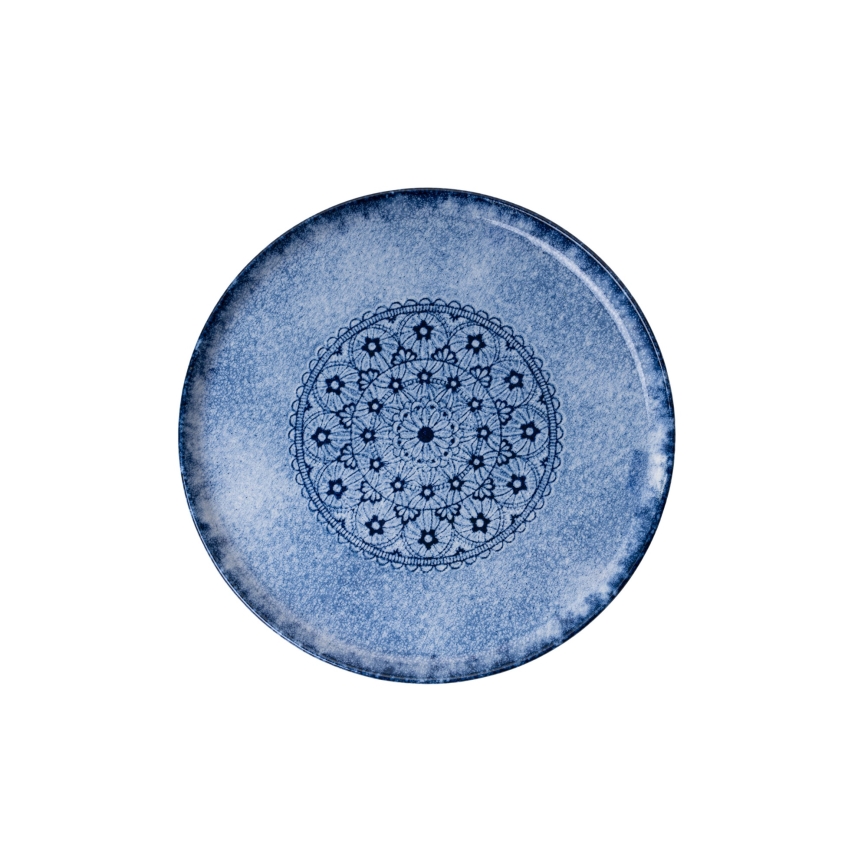 Set veselă 27 piese, porțelan, albastru