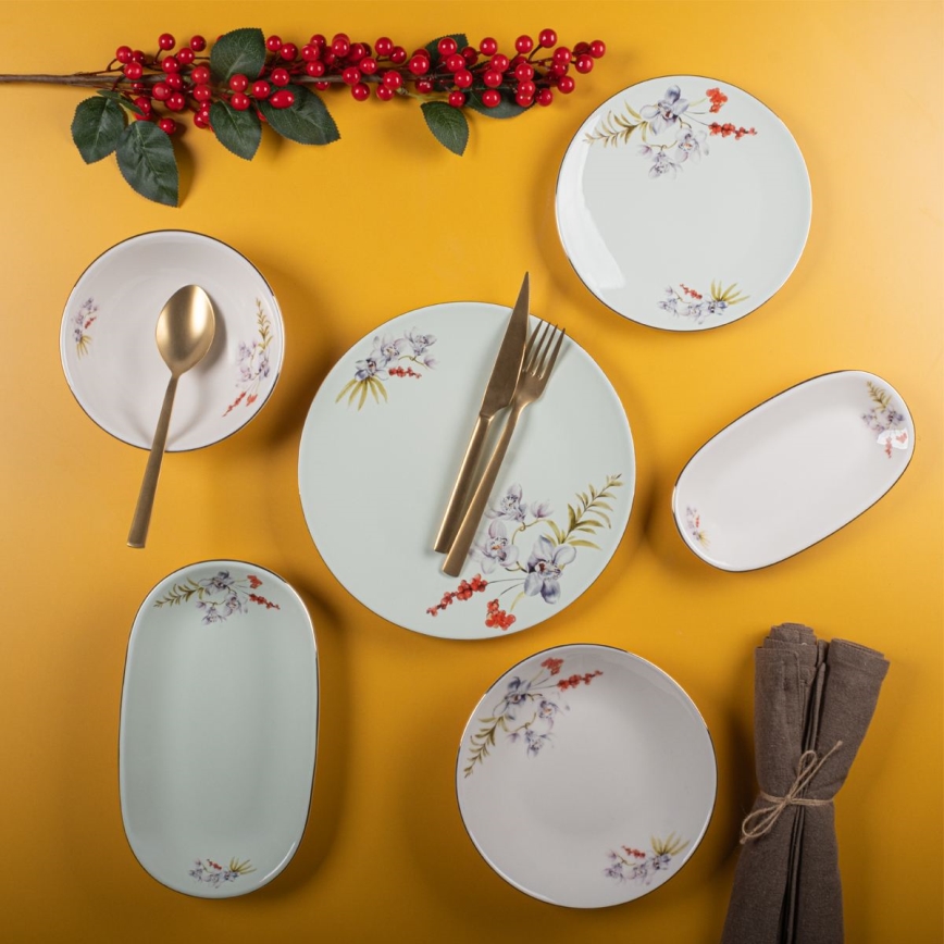 Set veselă 29 piese / porțelan multicolor