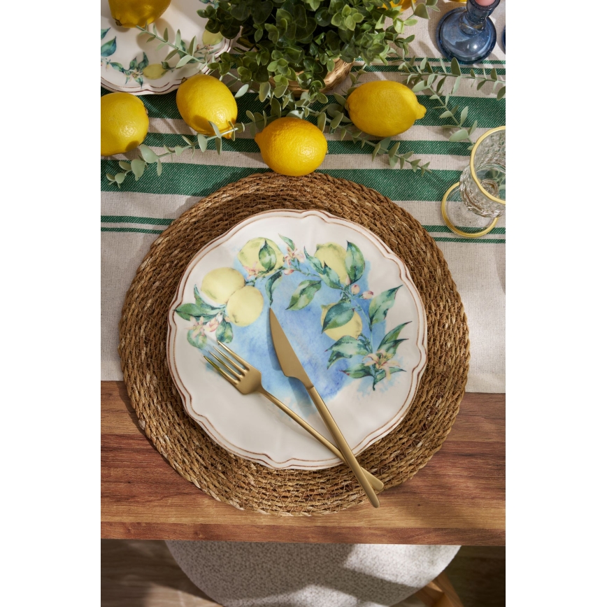 Set veselă din porțelan, 24 piese, multicolor