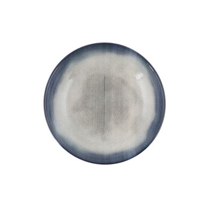 Set veselă din porțelan, 26 piese, albastru/maro