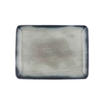 Set veselă din porțelan, 26 piese, albastru/maro