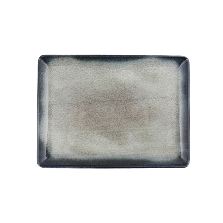 Set veselă din porțelan, 26 piese, albastru/maro