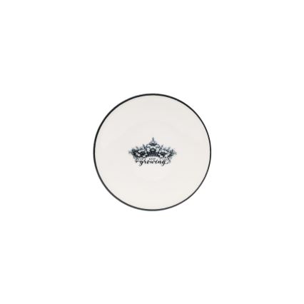 Set veselă din porțelan, 4 piese, negru/alb