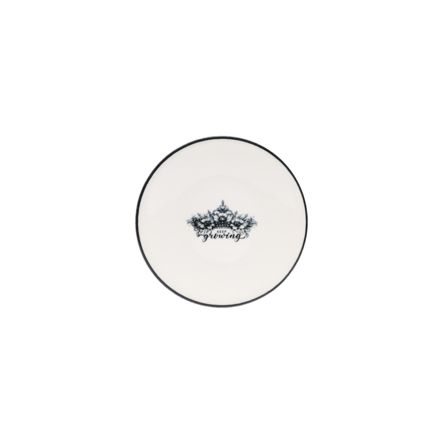 Set veselă din porțelan, 4 piese, negru/alb