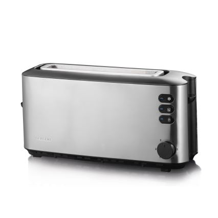 Severin AT 2515 - Prăjitor de pâine, 2 fante, 1000W/230V, inox/negru