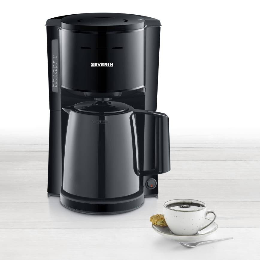 Severin KA 9306 - Cafetieră cu carafă termică 1 l 1000W/230V neagră
