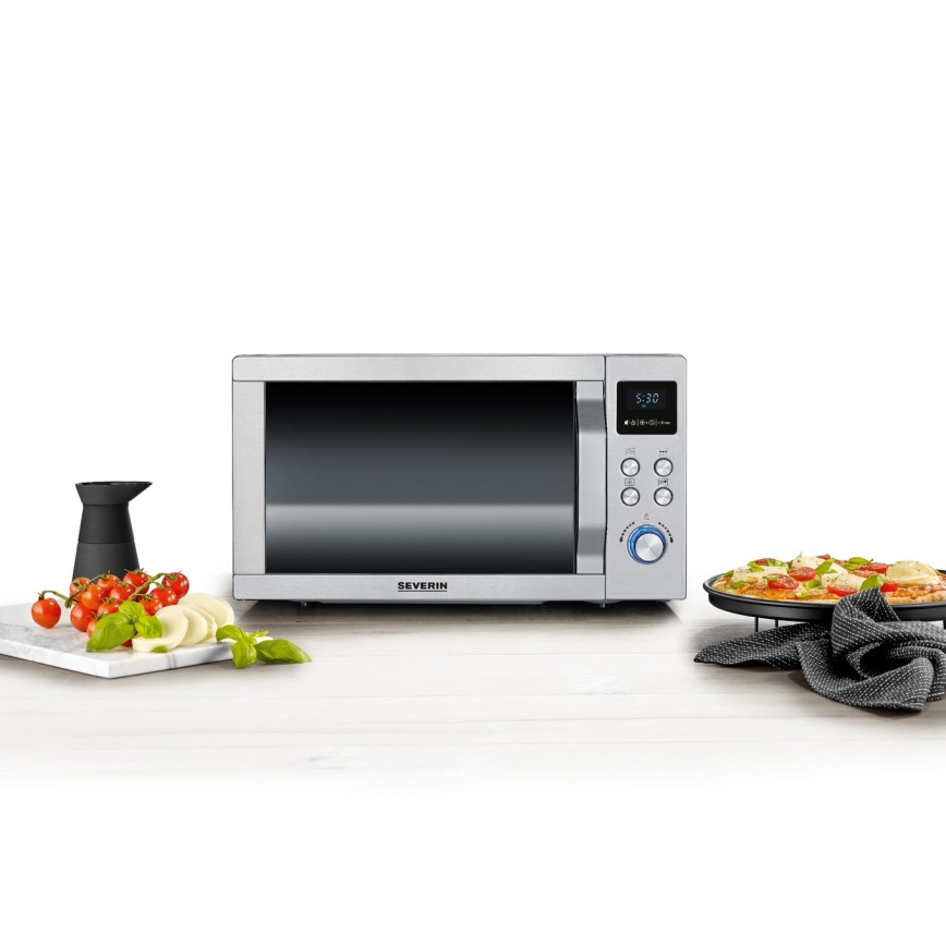 Severin MW 7774 - Cuptor cu microunde 3 în 1, 1950 W/230 V, 25 l, inox