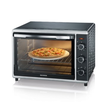 Severin TO 2058 - Cuptor cu aer cald (convecție) cu funcție grill și piatră pentru pizza, 1800W/230V, 42 l, negru