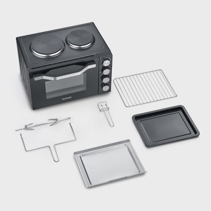 Severin TO 2074 - Cuptor cu aer cald cu grill și plite, 2500W/230V, 30 l, negru
