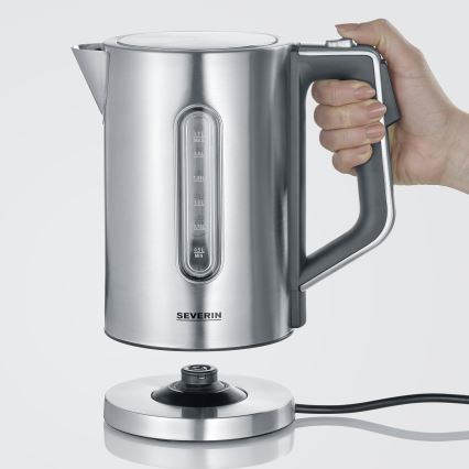 Severin WK 3418 - Fierbător electric 1,7 l, 3000 W/230 V, oțel inoxidabil/negru