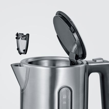 Severin WK 3418 - Fierbător electric 1,7 l, 3000 W/230 V, oțel inoxidabil/negru