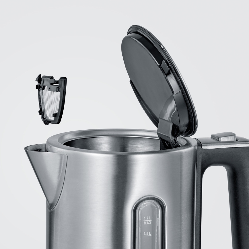 Severin WK 3418 - Fierbător electric 1,7 l, 3000 W/230 V, oțel inoxidabil/negru