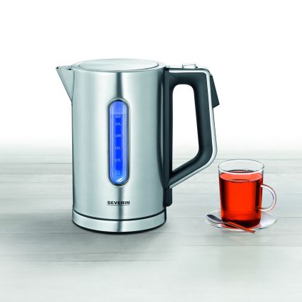Severin WK 3418 - Fierbător electric 1,7 l, 3000 W/230 V, oțel inoxidabil/negru