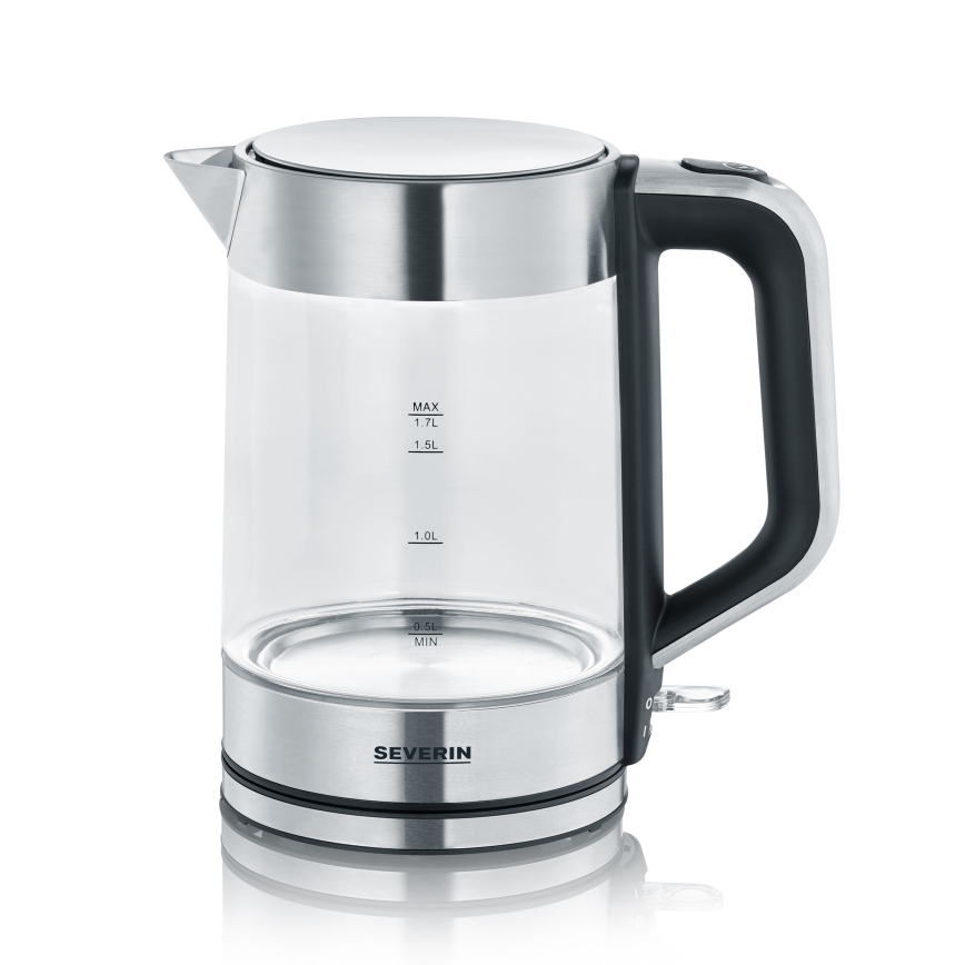 Severin WK 3420 - Ceainic electric cu fierbere rapidă 1,7 l 2200W/230V inox/sticlă