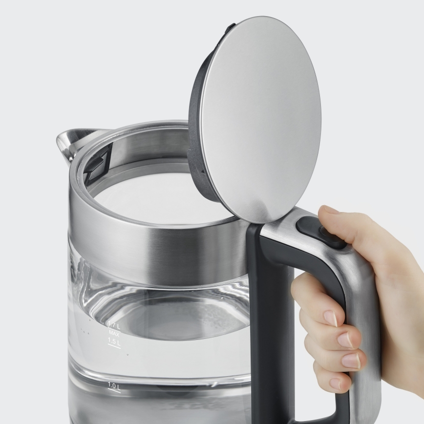 Severin WK 3420 - Ceainic electric cu fierbere rapidă 1,7 l 2200W/230V inox/sticlă