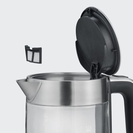 Severin WK 3420 - Ceainic electric cu fierbere rapidă 1,7 l 2200W/230V inox/sticlă