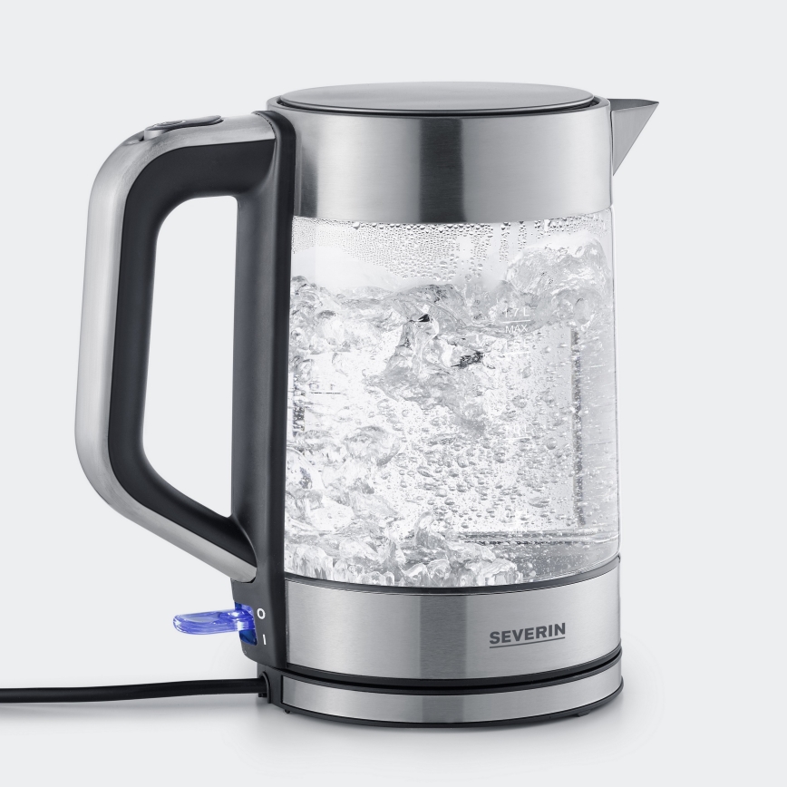 Severin WK 3420 - Ceainic electric cu fierbere rapidă 1,7 l 2200W/230V inox/sticlă
