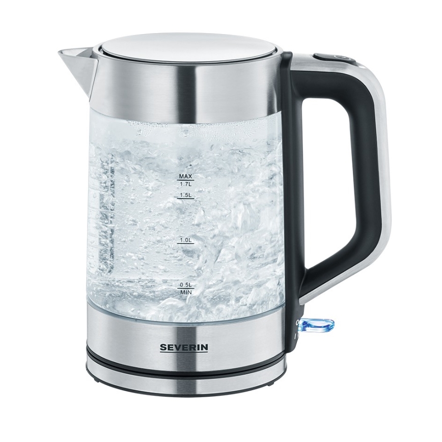 Severin WK 3420 - Ceainic electric cu fierbere rapidă 1,7 l 2200W/230V inox/sticlă