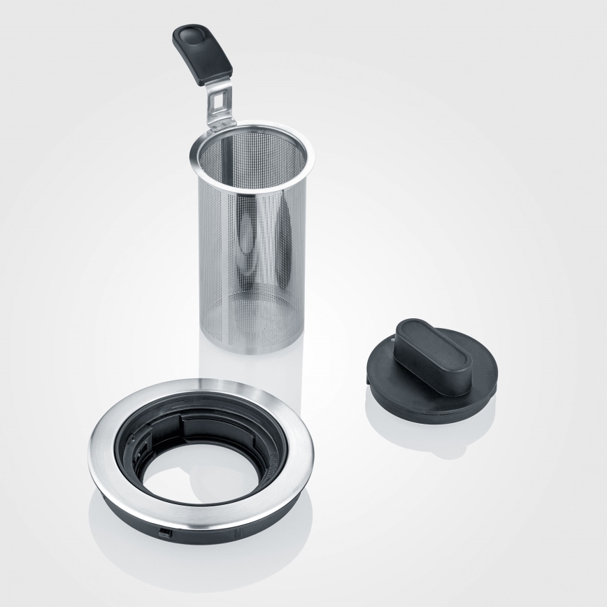 Severin WK 3473 - Ceainic electric rapid cu sită, 1 l, 2200 W/230 V, inox/sticlă