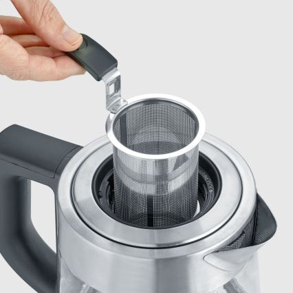 Severin WK 3473 - Ceainic electric rapid cu sită, 1 l, 2200 W/230 V, inox/sticlă
